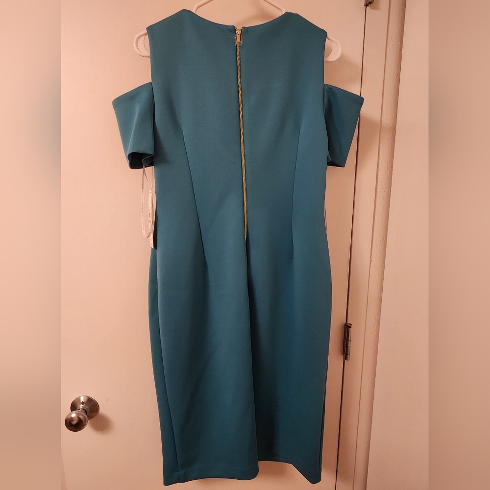 NWT Calvin Klein Turquoise Scuba Dress - Picture 3 of 7